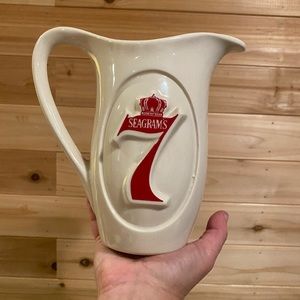 Vintage Seagrams 7 Pitcher With Red Logo